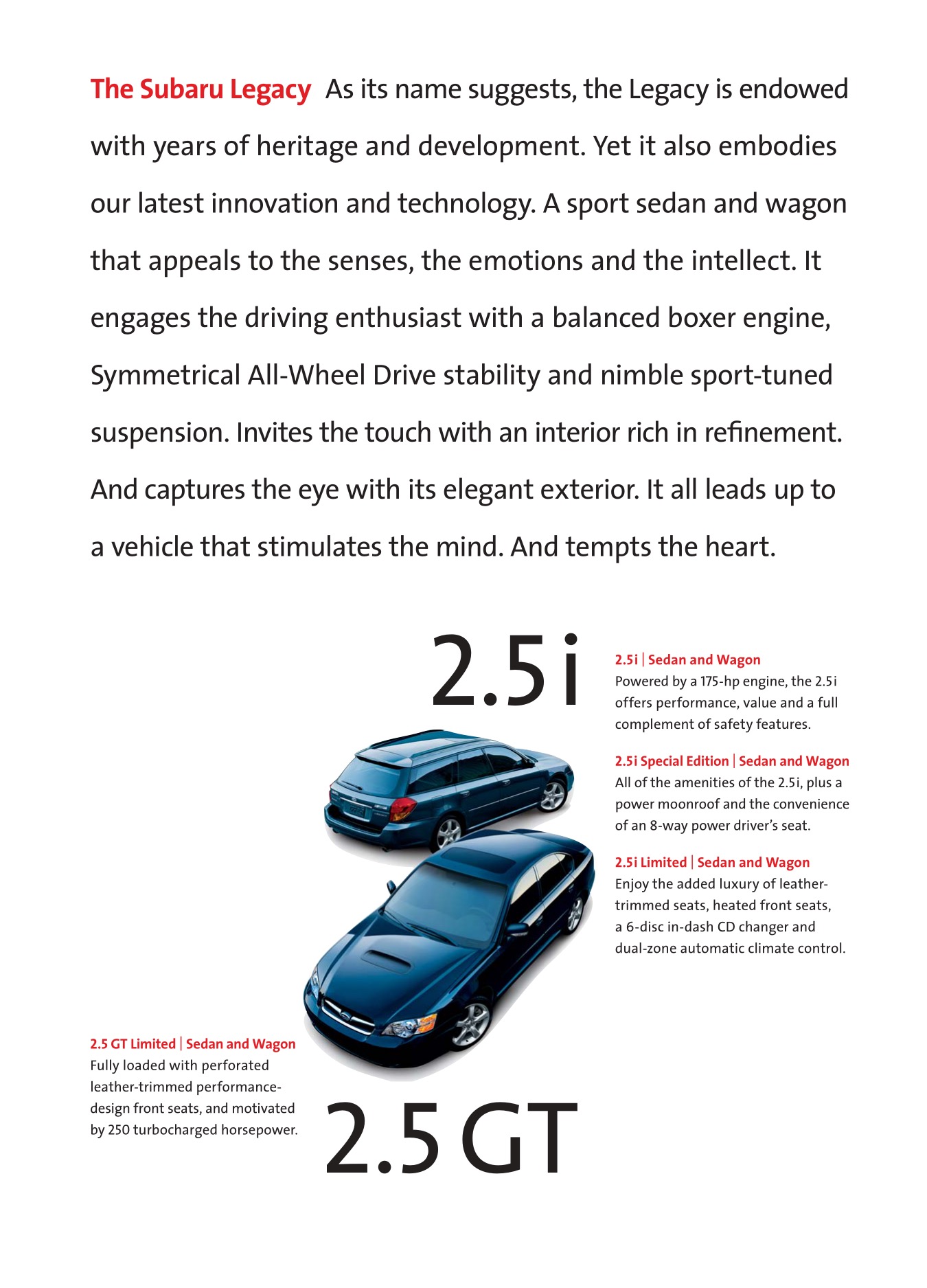 2006 Subaru Legacy Brochure Page 19